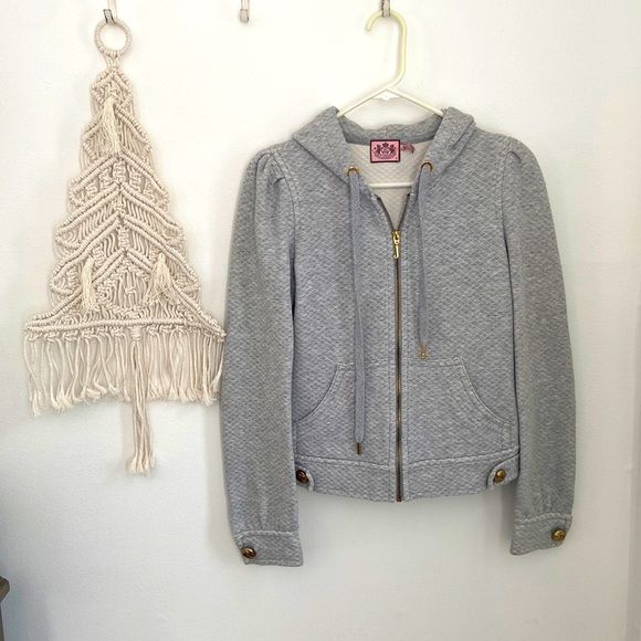 Juicy Couture Tops - Juicy Couture Quilted Zip-up Hoodie